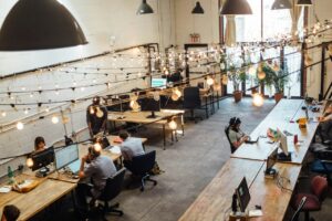 Suasana ruang coworking space